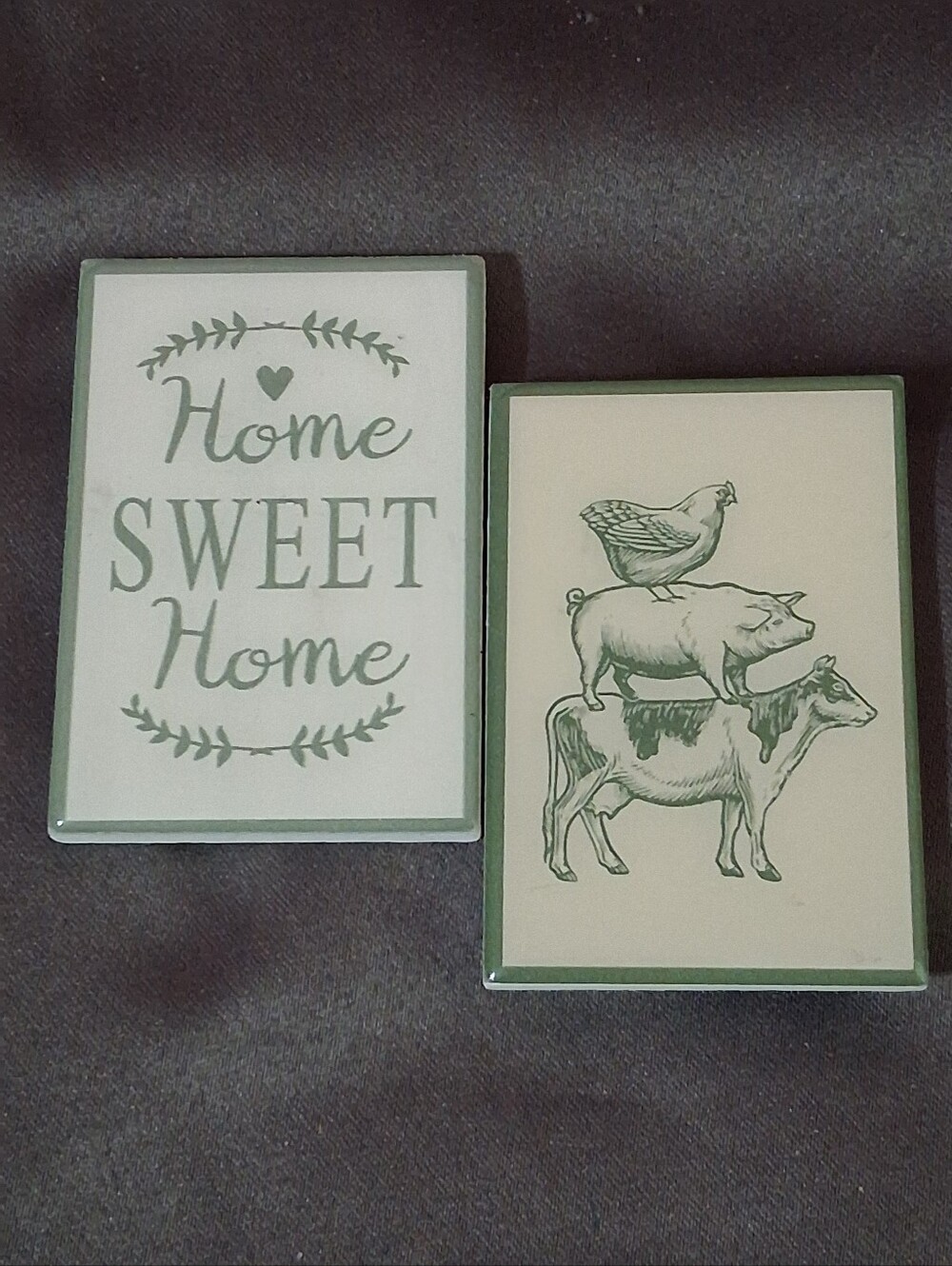 New 2pc Rustic Farmhouse Refrigerator Magnet Set